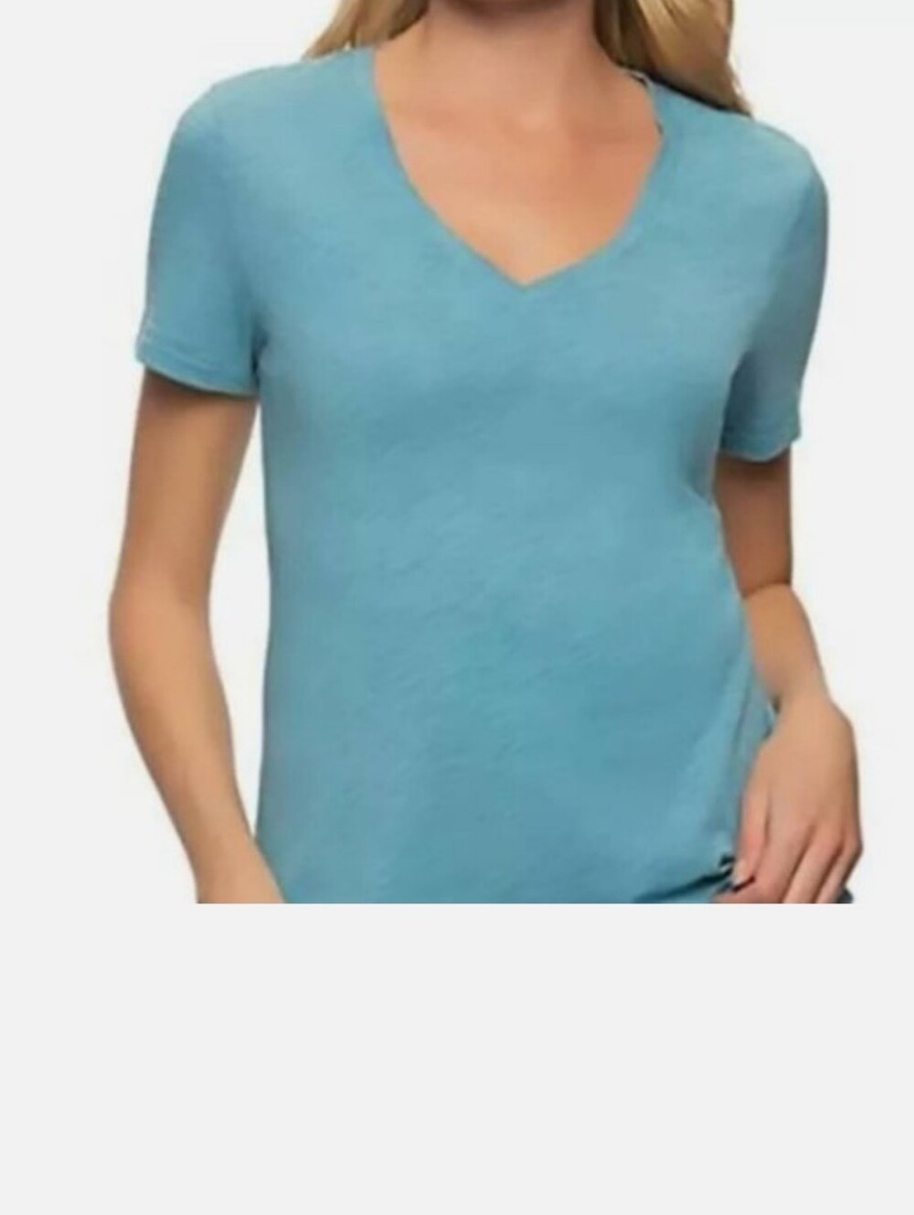 Felina Women’s Blue Slub V-Neck T-Shirt
